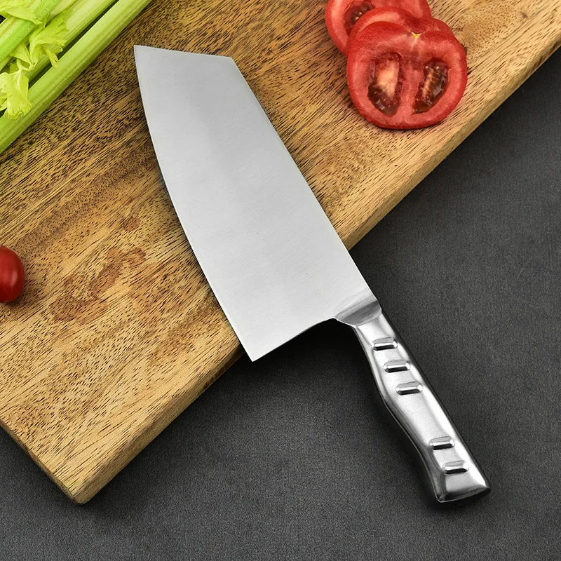 7" Inch Chinese Chef Kitchen Knife High Hardness Stainless Steel Butcher Knife Full Tang Meat Cleaver Cutter Cooking Accessories 
7" Inch Chinese Chef Kitchen Knife High Hardness Stainless Steel Butcher Knife Full Tang Meat Cleaver Cutter Cooking Accessories