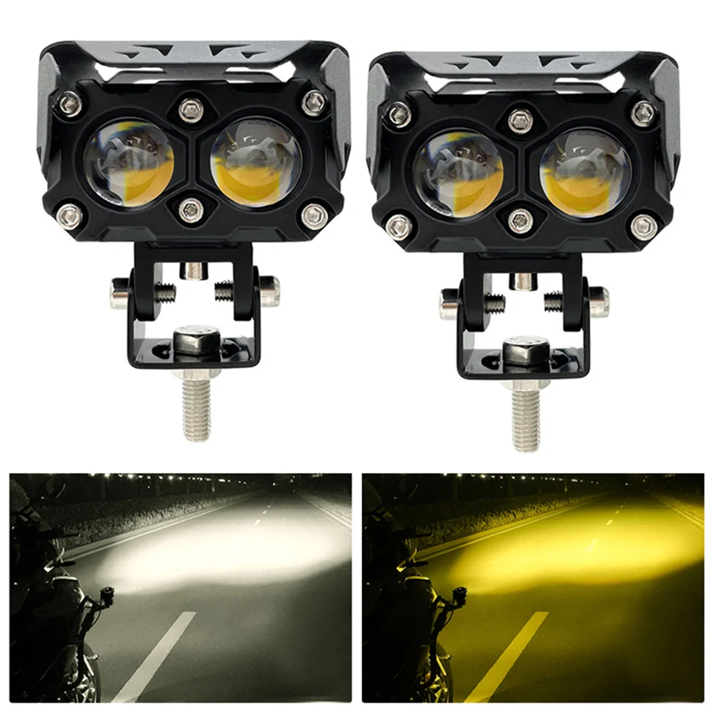 Waterproof Motorcycle LED Lens spotlight Double lenses Spotlight motorcycles auxiliary fog lamp Dual Color White Yellow light
Waterproof Motorcycle LED Lens spotlight Double lenses Spotlight motorcycles auxiliary fog lamp Dual Color White Yellow light