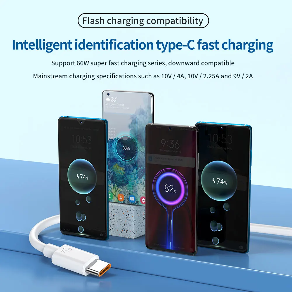 Кабель USB Type-C 6A 66 Вт SCP 3 м 2 1 0 25 для Huawei Mate 40 Pro 5A провод быстрой зарядки зарядный