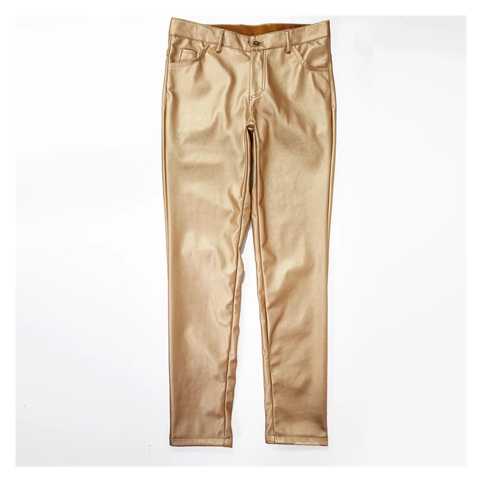 

Мужские кожаные брюки бренд Thoshine весна-осень, облегающие эластичные стильные мужские модные брюки из искусственной кожи в стиле панк, брюки...