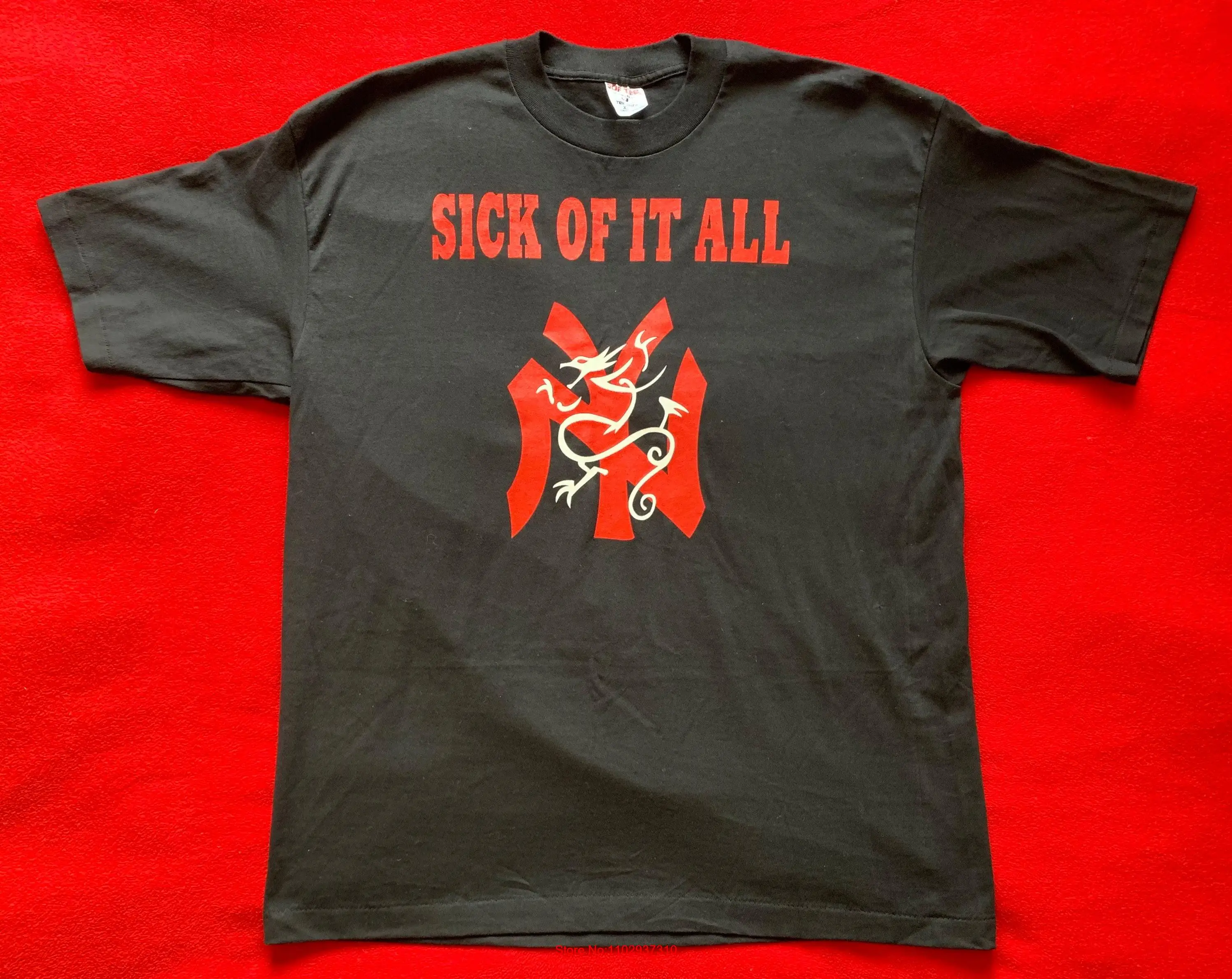 Sick Of It All Новая редкая винтажная футболка 1995 года с просто выглядит вокруг Эпоры