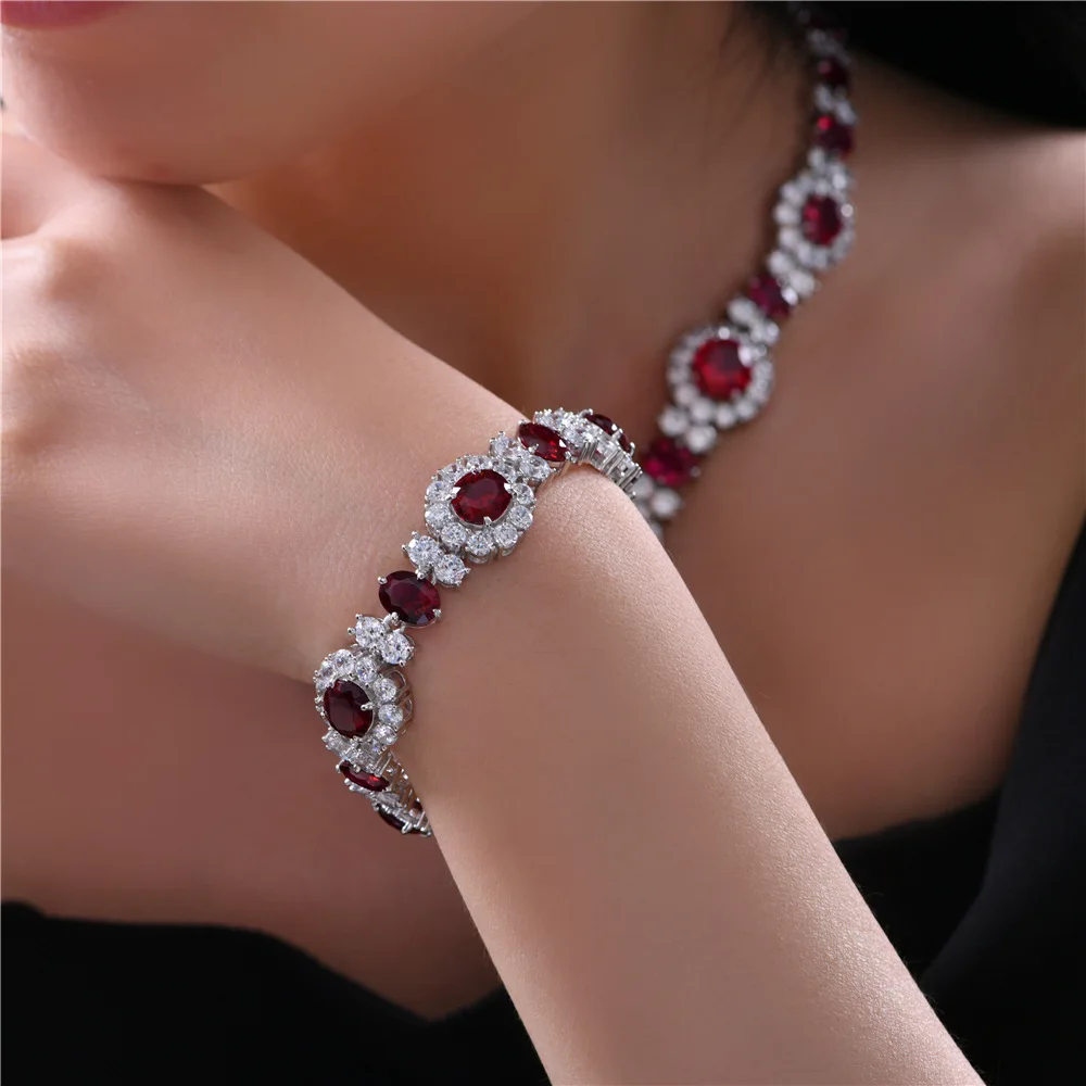 Vintage Ruby Diamond Bangle Bracelet 100% Real 925 Sterling silver Wedding Bracelets For Women Engagement Party Jewelry
Vintage Ruby Diamond Bangle Bracelet 100% Real 925 Sterling silver Wedding Bracelets For Women Engagement Party Jewelry