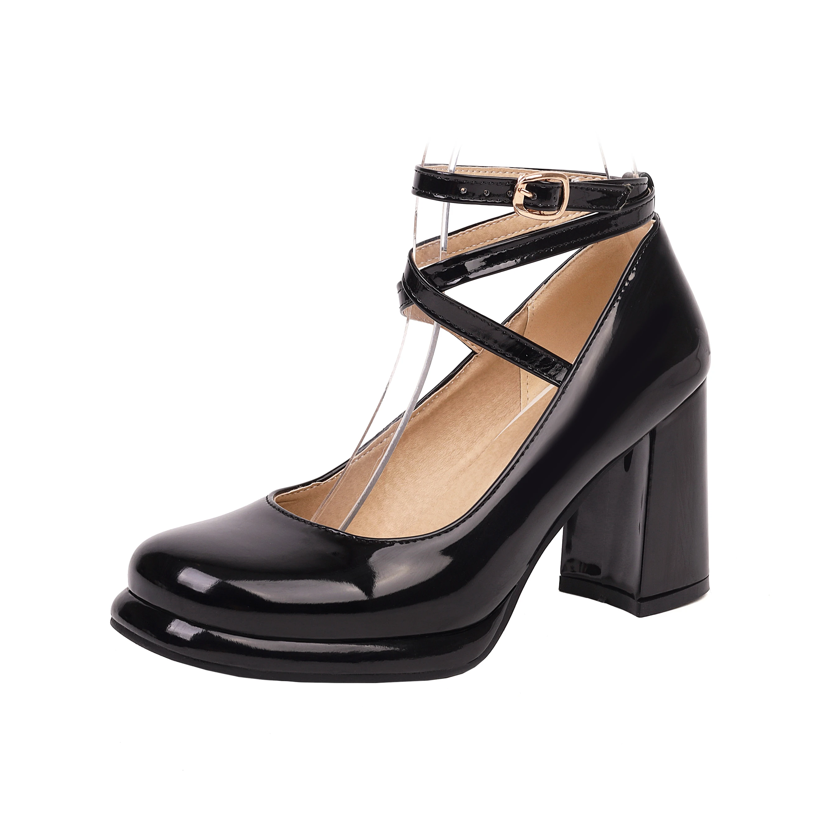 Mstyle Handmade Ankle Strap Women Pumps Modern Buckle Glossy Patent Square Toe Chunky Heel Classic Dress Heeled Shoes Size11
Mstyle Handmade Ankle Strap Women Pumps Modern Buckle Glossy Patent Square Toe Chunky Heel Classic Dress Heeled Shoes Size11