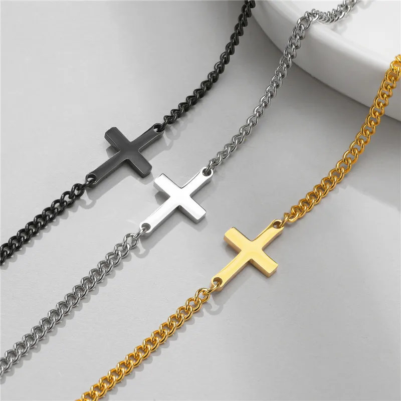 LETAPI Fashion Gold Silver Color Adjustable Stainless Steel Cuban Chain Bracelet Vintage Cross Wedding Bracelet for Women 
LETAPI Fashion Gold Silver Color Adjustable Stainless Steel Cuban Chain Bracelet Vintage Cross Wedding Bracelet for Women