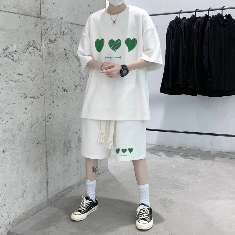 Men Outfit Set 2022 Summer Men's Graphic Suit T-shirt Short Sleeve Korean Two Piece Set Oversized Fashion Shorts Male Streetwear
Men Outfit Set 2022 Summer Men's Graphic Suit T-shirt Short Sleeve Korean Two Piece Set Oversized Fashion Shorts Male Streetwear