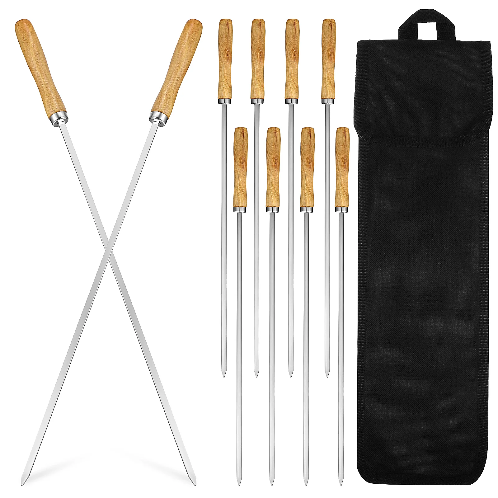 Roasting Sticks Grilling Meat Skewers Stainless Steel For Flat Kebab Metal Barbecue
Roasting Sticks Grilling Meat Skewers Stainless Steel For Flat Kebab Metal Barbecue