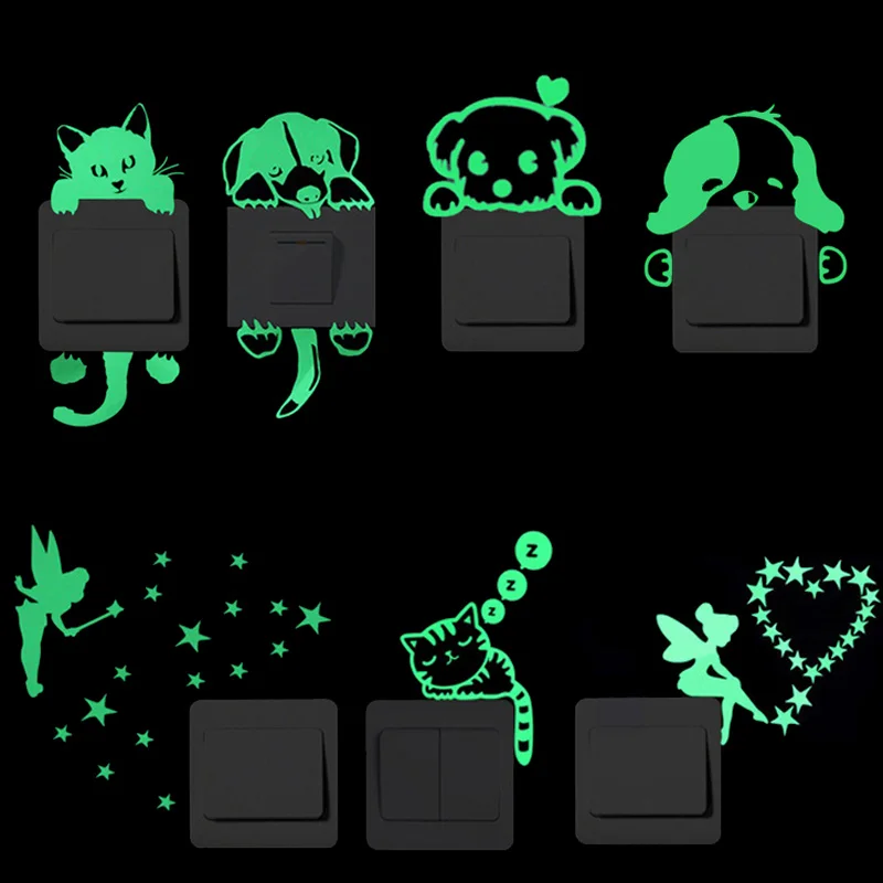 Cartoon Luminous Switch Sticker Glow in the Dark Wall Stickers Home Decor Kids Room Decoration Sticker Decal Cat Fairy Moon Star
Cartoon Luminous Switch Sticker Glow in the Dark Wall Stickers Home Decor Kids Room Decoration Sticker Decal Cat Fairy Moon Star