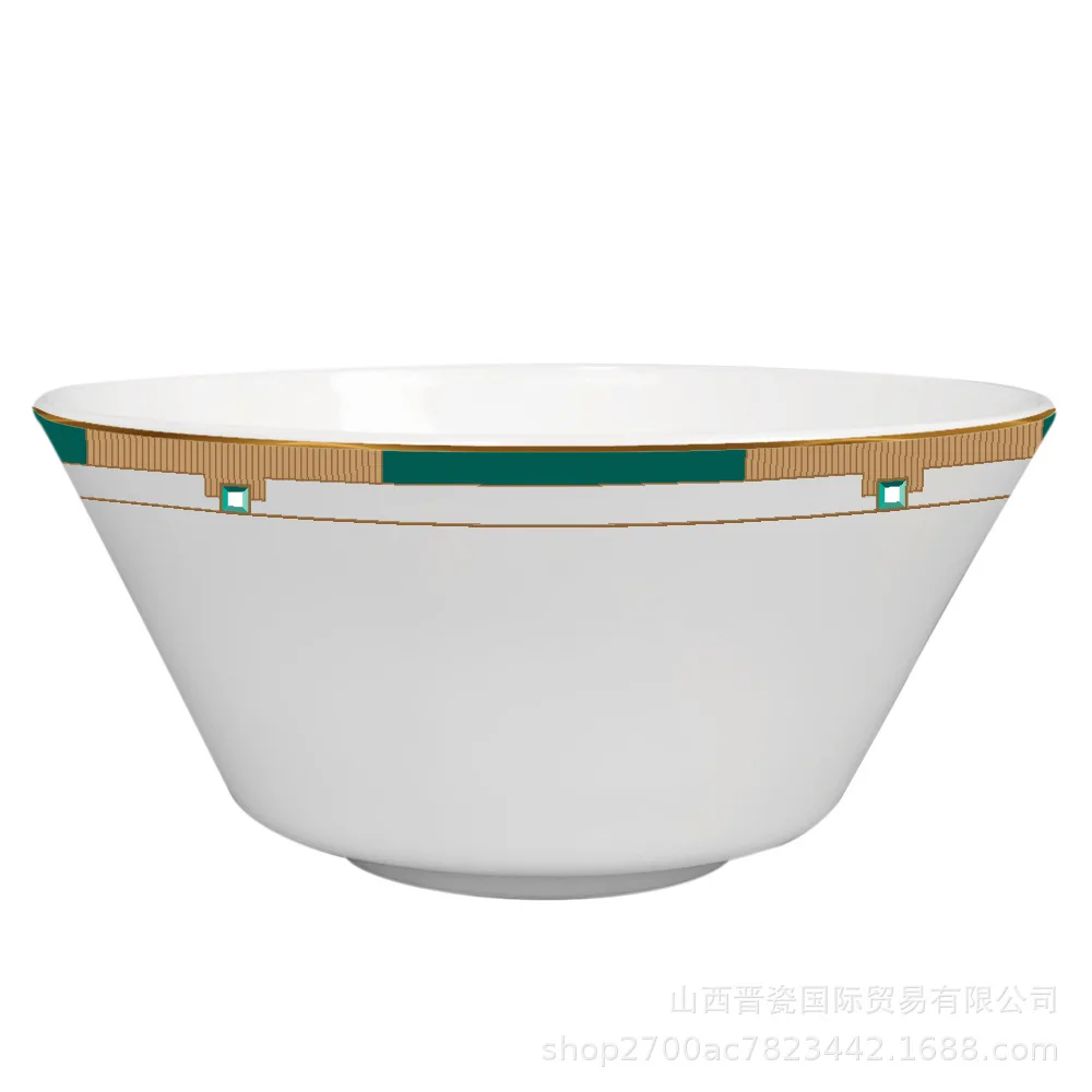 

Emerald creative ceramic tableware hotel restaurant banquet household rice bowl noodles bowl cereal bowl salad bowl