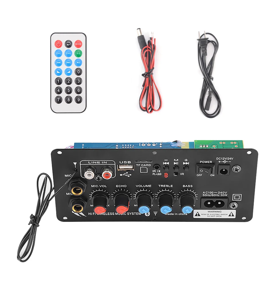 Subwoofer Digital BT Amplifier Board Dual Microphone Karaoke Amplifier Reverb 12V 24V 220V For 8-12 Inch Speaker
Subwoofer Digital BT Amplifier Board Dual Microphone Karaoke Amplifier Reverb 12V 24V 220V For 8-12 Inch Speaker