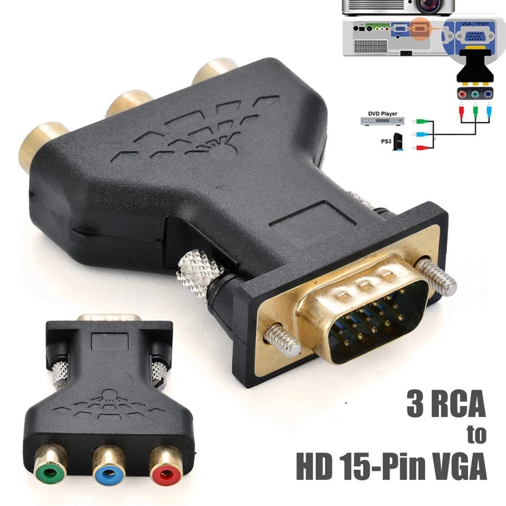 3 RCA RGB Video Female To HD 15 Pin VGA Style RCA VGA Connecter Converter Component Video Jack Adapter Plug For DVD For PS 3
3 RCA RGB Video Female To HD 15 Pin VGA Style RCA VGA Connecter Converter Component Video Jack Adapter Plug For DVD For PS 3