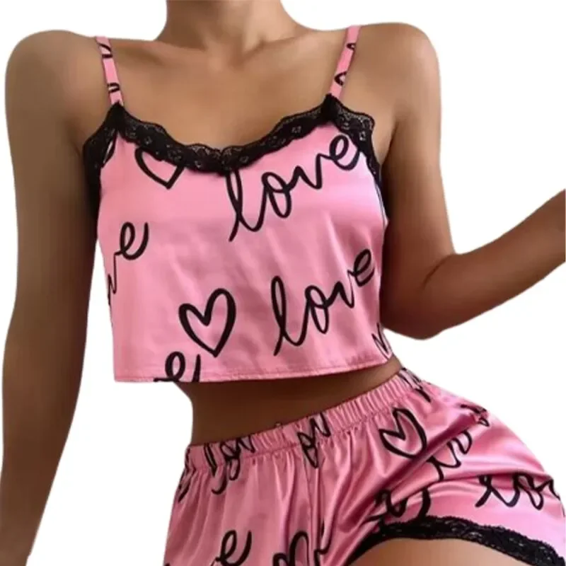 2 Pieces Set Women'S Pajama Shorts Suit Homewear Print Underwear Pijama Sexy Lingerie Camisoles Tanks Nighty Ladies Sleepwear 
2 Pieces Set Women'S Pajama Shorts Suit Homewear Print Underwear Pijama Sexy Lingerie Camisoles Tanks Nighty Ladies Sleepwear