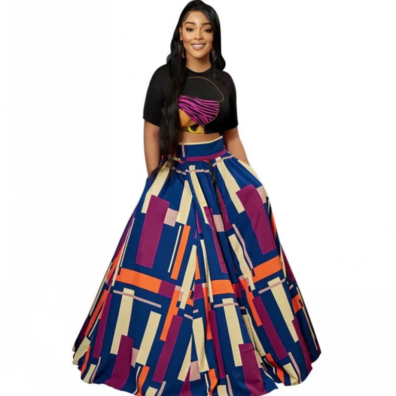 Two Piece Long Skirts Sets Women O Neck T Shirt Crop Tops Zipper Split Skirt Suits 2022 Summer Fashion Print Streetwear Outfits
Two Piece Long Skirts Sets Women O Neck T Shirt Crop Tops Zipper Split Skirt Suits 2022 Summer Fashion Print Streetwear Outfits
