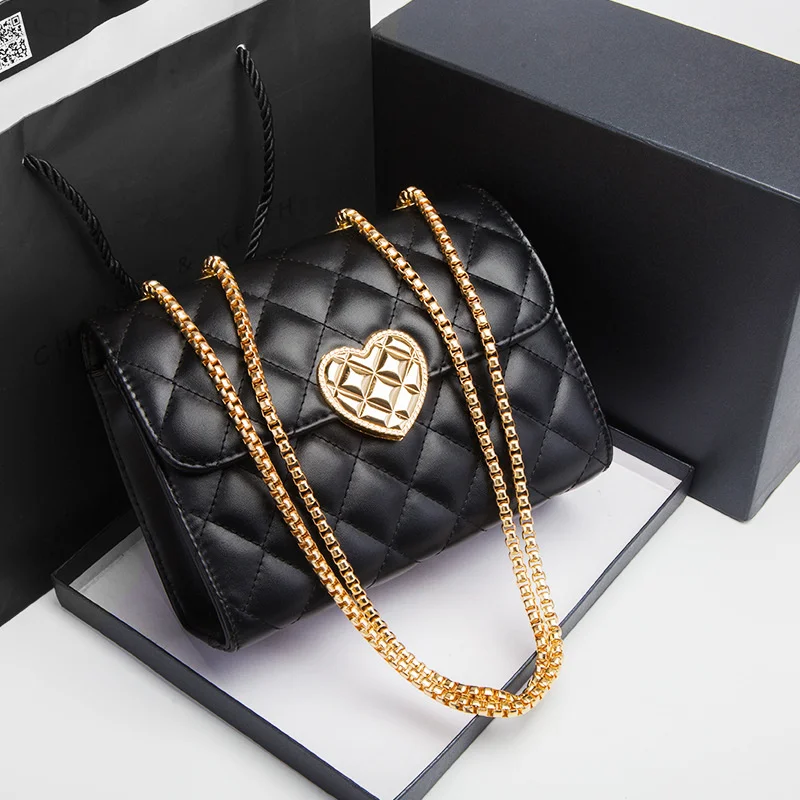 Heart-shaped Ladies Pu Hasp tote Leather Shoulder Bag Women Luxury Handbags Classic Quilted Bag Rust-proof Metal Chain Bolso
Heart-shaped Ladies Pu Hasp tote Leather Shoulder Bag Women Luxury Handbags Classic Quilted Bag Rust-proof Metal Chain Bolso