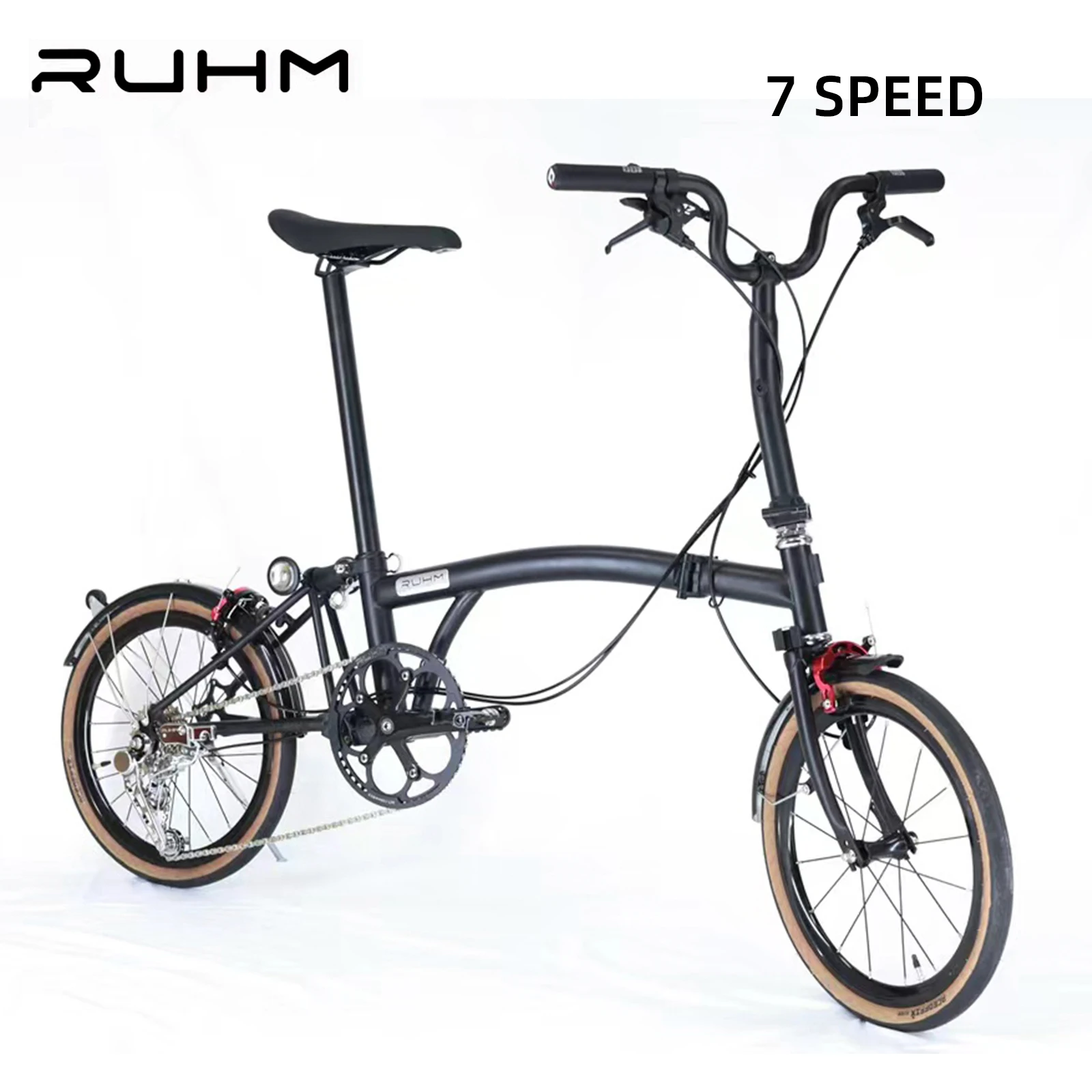 RUHM External 7-speed Folding Bicycle 3-stage Folding Ultra-light Chrome-molybdenum Steel 11.2kg 16 Inch Folding Bicycle
RUHM External 7-speed Folding Bicycle 3-stage Folding Ultra-light Chrome-molybdenum Steel 11.2kg 16 Inch Folding Bicycle