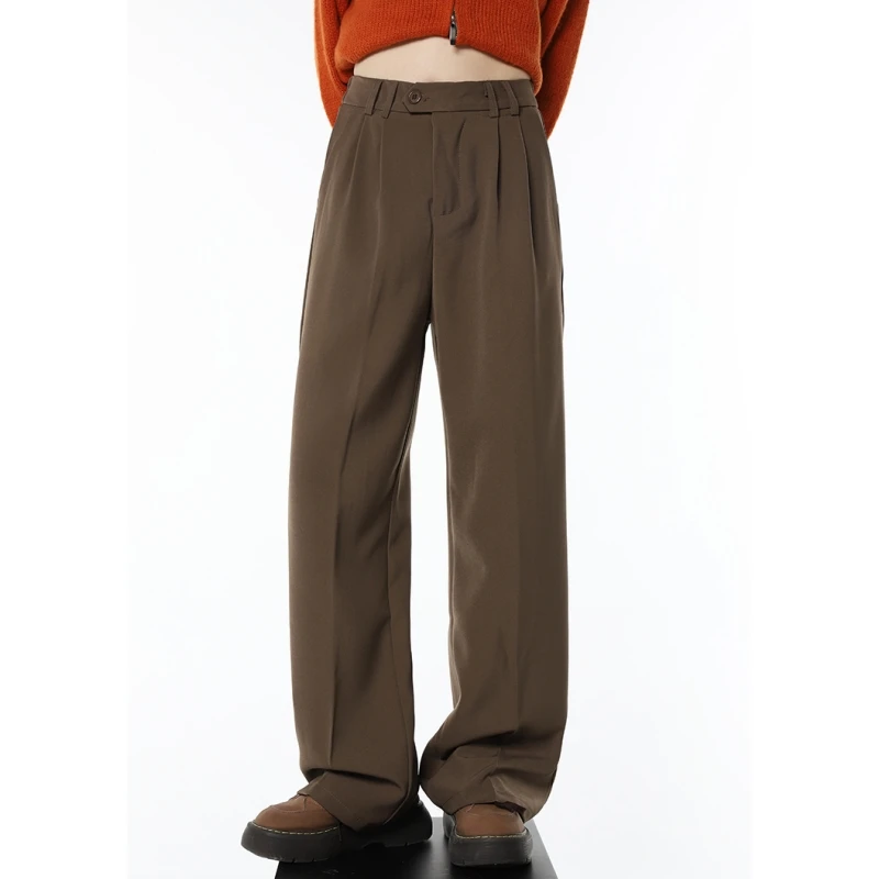 Brown Women Suit Pants High Waist American Vintage Baggy Pants Streetwear Style Fashion Female Straight Wide Leg Trouser
Brown Women Suit Pants High Waist American Vintage Baggy Pants Streetwear Style Fashion Female Straight Wide Leg Trouser