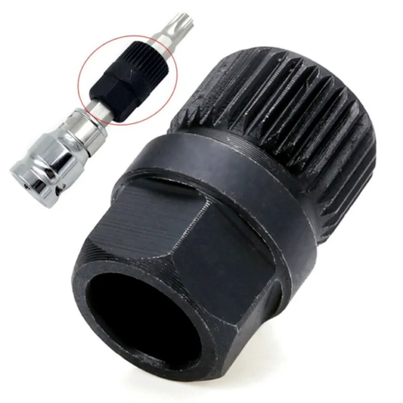 33 Black Spline Alternator Clutch Free Wheel Pulley Removal Tool For Car
33 Black Spline Alternator Clutch Free Wheel Pulley Removal Tool For Car