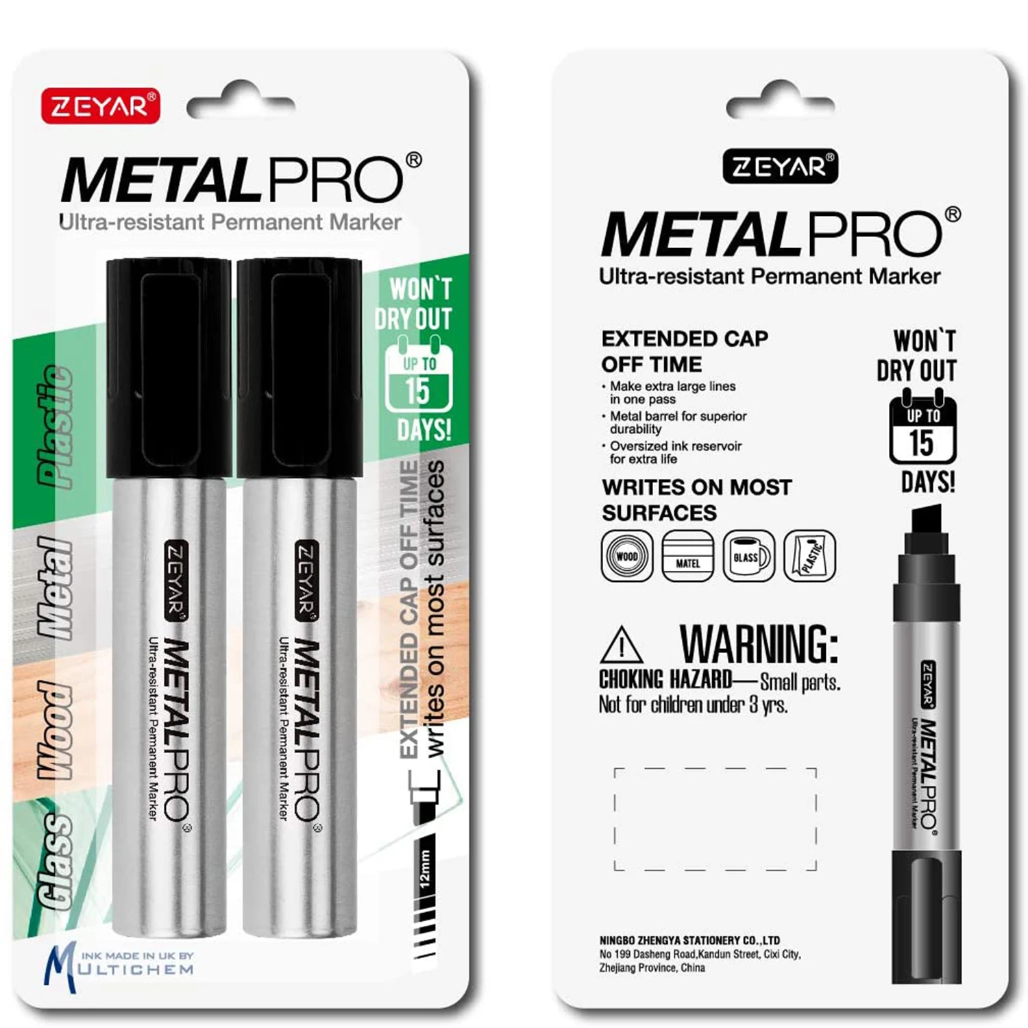 Permanent Markers JUMBO Size Premium Waterproof & Smear Proof Markers Quick Drying- Great on Plastic,Wood,Stone,Metal and Glass
Permanent Markers JUMBO Size Premium Waterproof & Smear Proof Markers Quick Drying- Great on Plastic,Wood,Stone,Metal and Glass