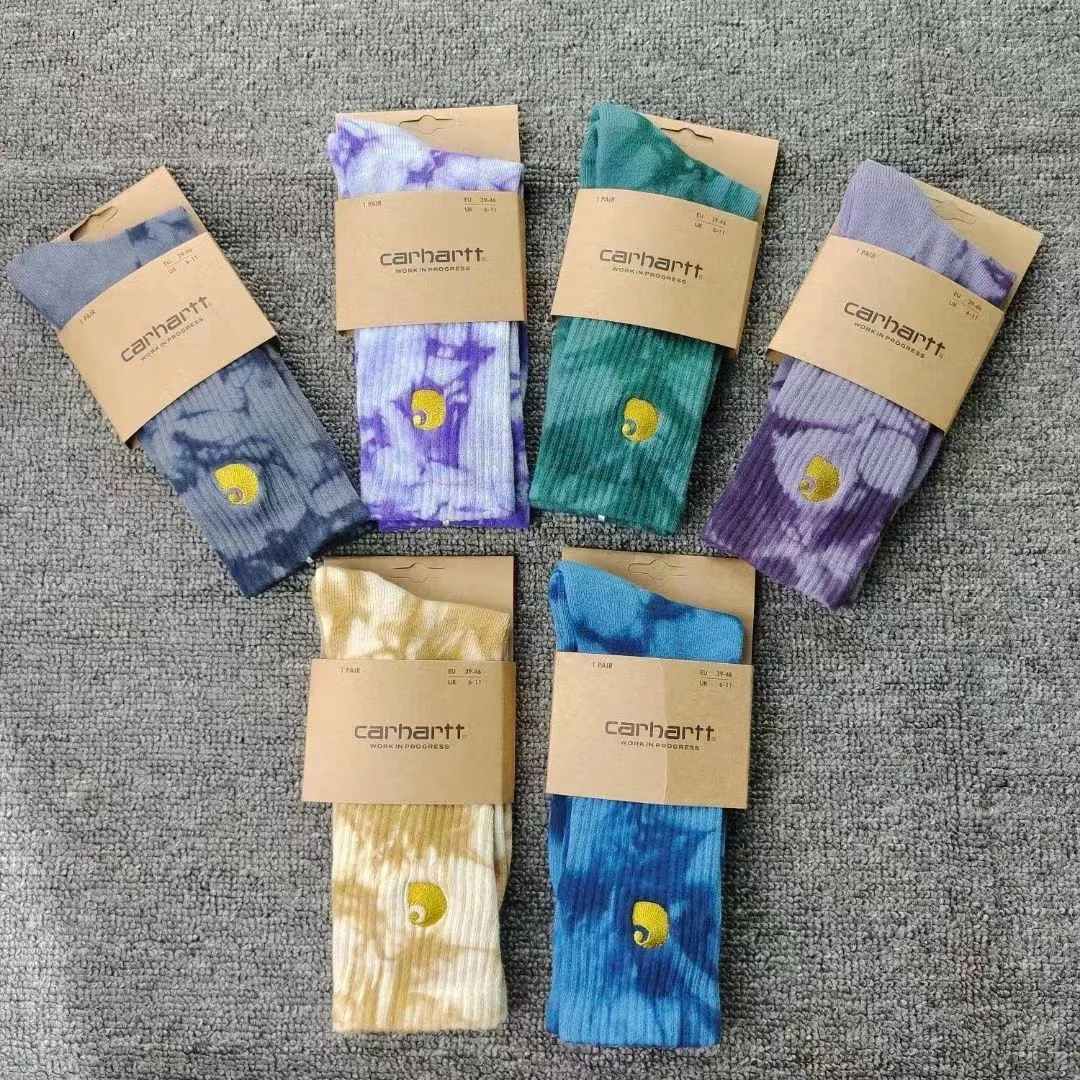 2023 New socks pure cotton mid-tube towel bottom tie-dyed gold embroidery tooling men's and women's sports socks 
2023 New socks pure cotton mid-tube towel bottom tie-dyed gold embroidery tooling men's and women's sports socks