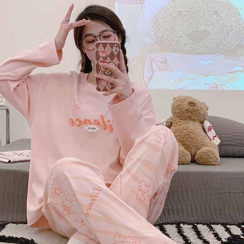 Autumn Pajamas Sweet Sleepwear Long sleeves Casual wear Outfit Homewear For Women Young Girl
Autumn Pajamas Sweet Sleepwear Long sleeves Casual wear Outfit Homewear For Women Young Girl