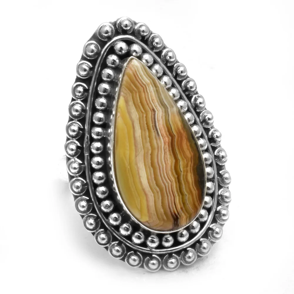 

Genuine Agate Ring 925 Sterling Silver, USA Size : 6.75 , AR5065