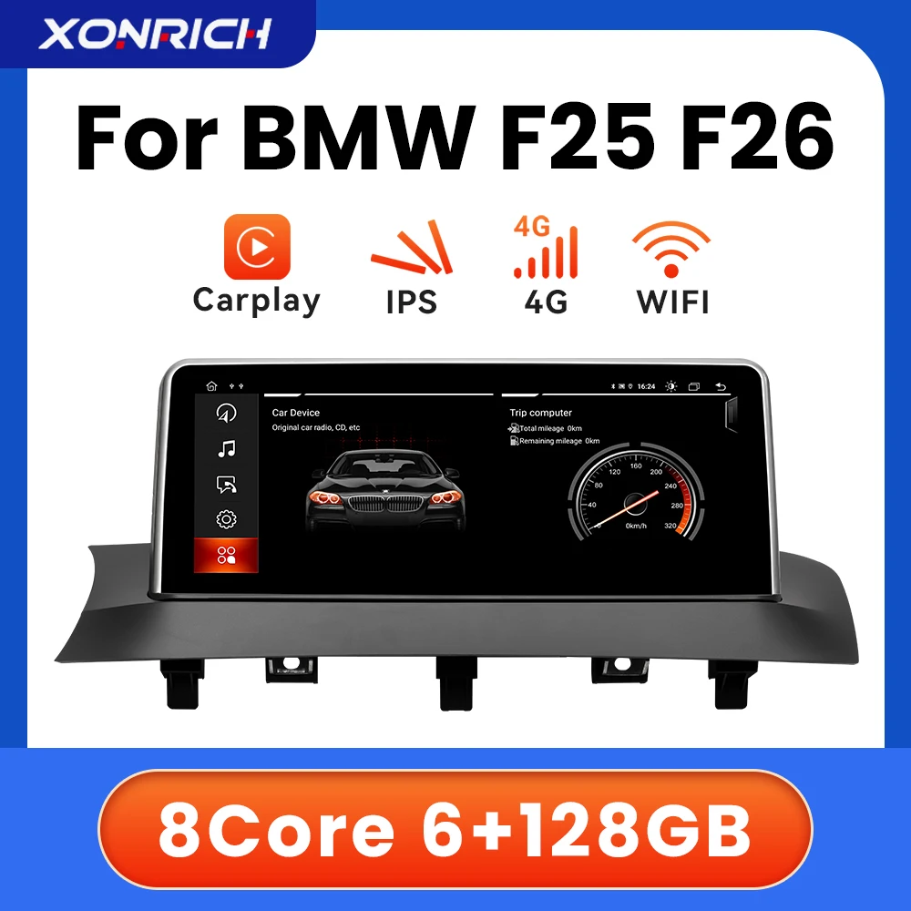 

Автомагнитола Carplay, 128 ГБ, Android 12, для BMW X3, F25, X4, F26, CIC, NBT, 10,25 дюйма, IPS экран, головное устройство DSP, 2Din, GPS, стерео навигация