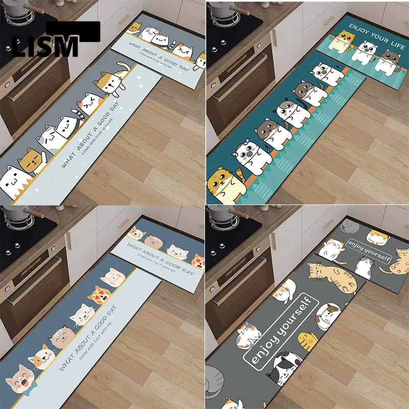 Cat Kitchen Floor Mat Washable Non-Slip Carpet Living Room Animals Long Area Rug Bedroom Decoration Bathroom Entrance Doormat
Cat Kitchen Floor Mat Washable Non-Slip Carpet Living Room Animals Long Area Rug Bedroom Decoration Bathroom Entrance Doormat