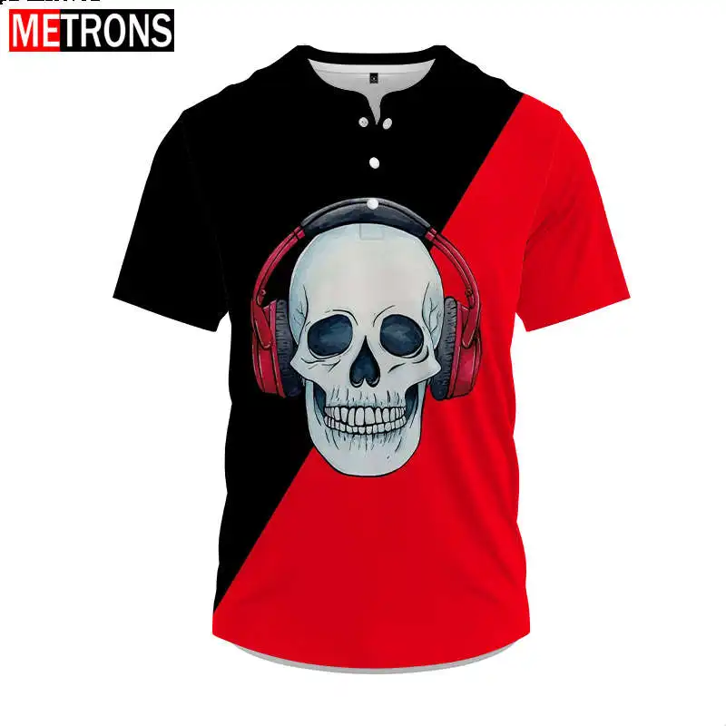 Summer Fashion Retro 3D Print Long Sleeve T-shirt Men's Skull Print Top Plus Size Dress O-Neck Casual Button Short Sleeve Loose
Summer Fashion Retro 3D Print Long Sleeve T-shirt Men's Skull Print Top Plus Size Dress O-Neck Casual Button Short Sleeve Loose