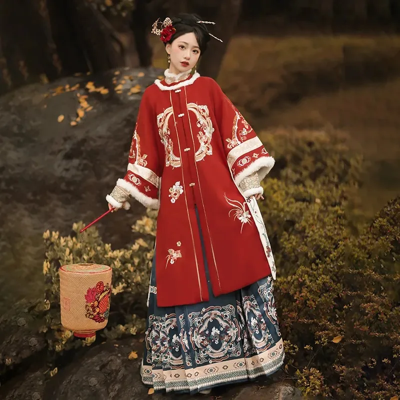 Зима 2023, Женский Традиционный китайский костюм Hanfu, красный костюм с юбкой миань, Женский Рождественский Костюм
Зима 2023, Женский Традиционный китайский костюм Hanfu, красный костюм с юбкой миань, Женский Рождественский Костюм