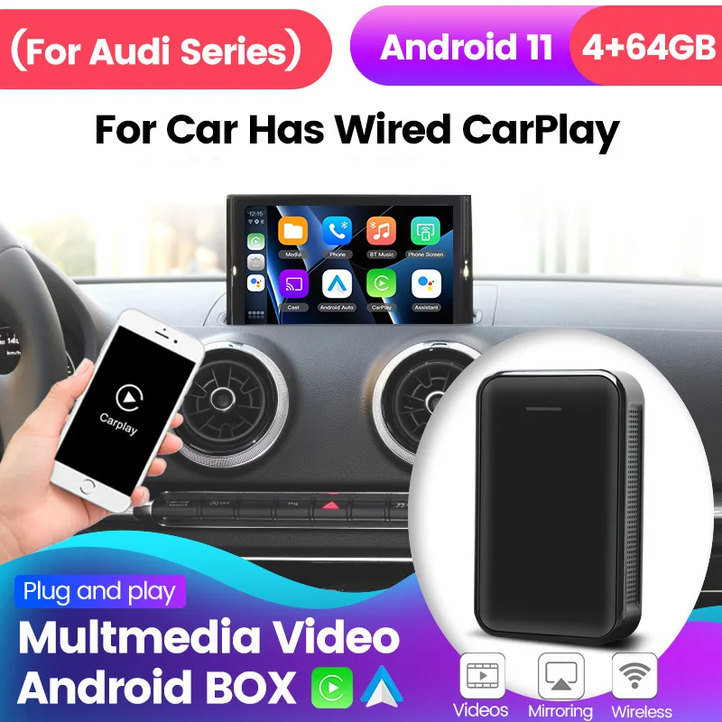 Для AUDI A3 A4 A5 TT RS R8 Q5 Android 11 4 + 64 ГБ мультимедийное Видео Android BOX автомобиль имеет проводное Carplay Built-in GPS Видео зеркальное отображение 
Для AUDI A3 A4 A5 TT RS R8 Q5 Android 11 4 + 64 ГБ мультимедийное Видео Android BOX автомобиль имеет проводное Carplay Built-in GPS Видео зеркальное отображение