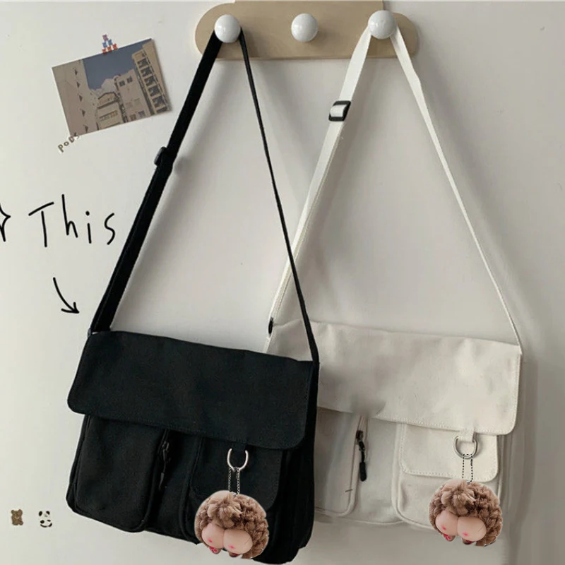 Women Canvas Messenger Bag Youth Ladies Fashion Shoulder Bag Student Large Capacity Female Crossbody Bags With Cute Pendant
Women Canvas Messenger Bag Youth Ladies Fashion Shoulder Bag Student Large Capacity Female Crossbody Bags With Cute Pendant