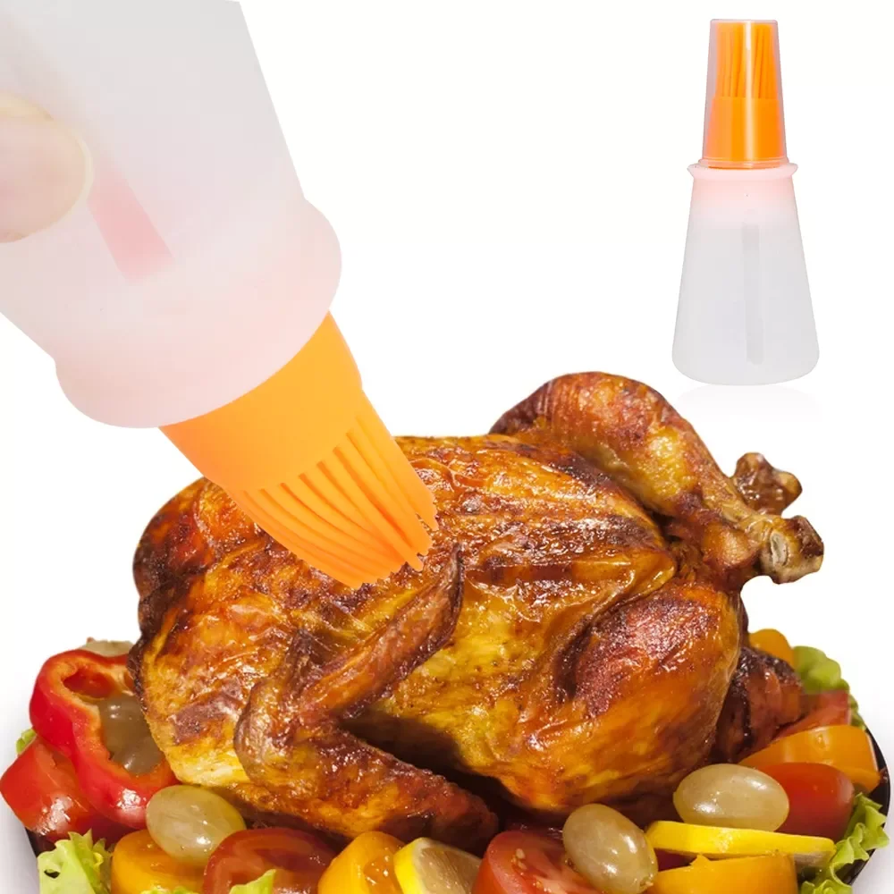 Baking oil brush Silicone Oil Bottle with Cap Barbecue Brush with Scale Sauce Butter Brush Kitchen cooking accessory
Baking oil brush Silicone Oil Bottle with Cap Barbecue Brush with Scale Sauce Butter Brush Kitchen cooking accessory