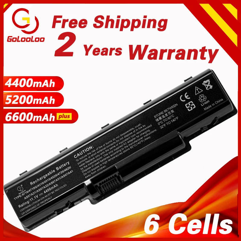 Golooloo AS09A31 AS09A41 AS09A56 Laptop Battery For Acer EMachines E525 E625 E627 E630 E725 G430 G625 G627 G630 G630G G725
Golooloo AS09A31 AS09A41 AS09A56 Laptop Battery For Acer EMachines E525 E625 E627 E630 E725 G430 G625 G627 G630 G630G G725