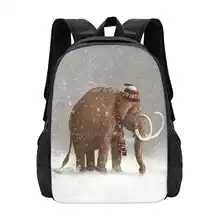 The Ice Age Sucked School Bag Big Capacity Backpack Laptop Woolly Mammoth Elephant Ice Age Nature Snow Winter Holidays Festive
