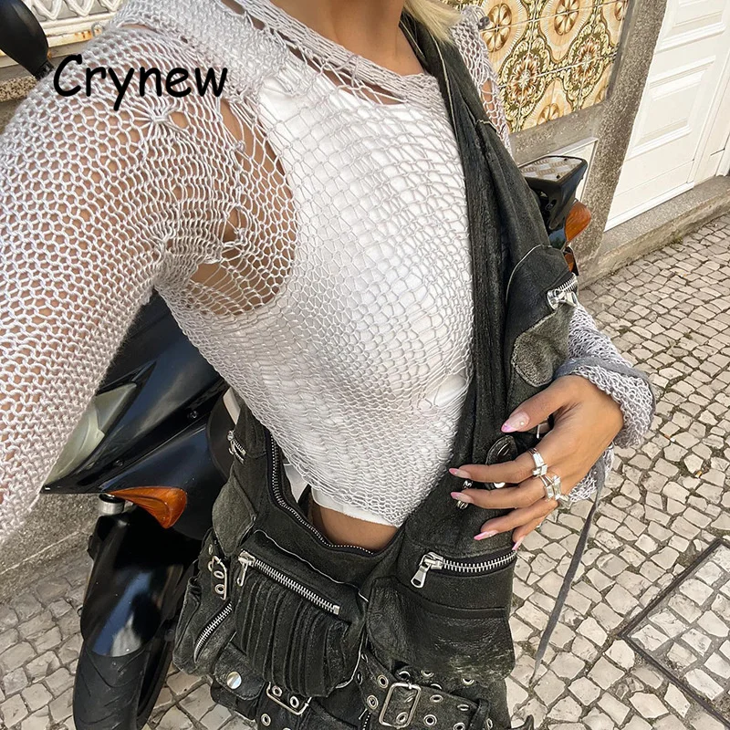 Crynew Hollow Out Broken Sexy Cover up Female Y2k Top Beach Holiday Casual Long Sleeve High Street Crop top Women T-shirt Top
Crynew Hollow Out Broken Sexy Cover up Female Y2k Top Beach Holiday Casual Long Sleeve High Street Crop top Women T-shirt Top