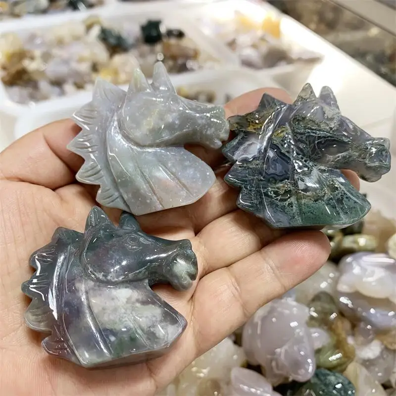 Natural Moss Agate Unicorn Carved Decoration Healing Crystal Reiki Figurine Quartz Gemstone Animals Ornament Craft Gift 1pcs
Natural Moss Agate Unicorn Carved Decoration Healing Crystal Reiki Figurine Quartz Gemstone Animals Ornament Craft Gift 1pcs