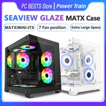 Power Train Seaview Glaze MATX Case Panoramic Side Transparency Without Pillars Support 240 WaterCooler Computer Desktop Chassis