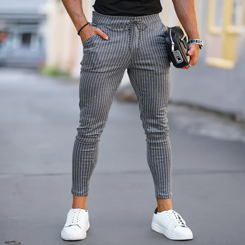 Summer 2023 New Small Feet Men's Fashion Casual Pants Straps Slim Striped Black Trousers
Summer 2023 New Small Feet Men's Fashion Casual Pants Straps Slim Striped Black Trousers