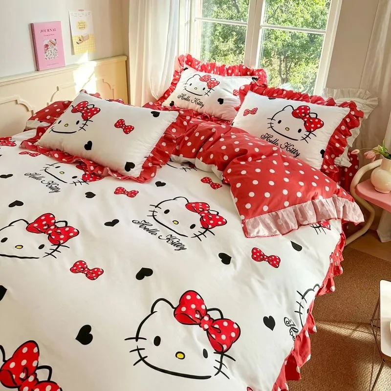 

New Sanrio Hellokitty animation peripheral pure cotton comfortable four-piece girl dormitory kawaii three-piece surprise gift