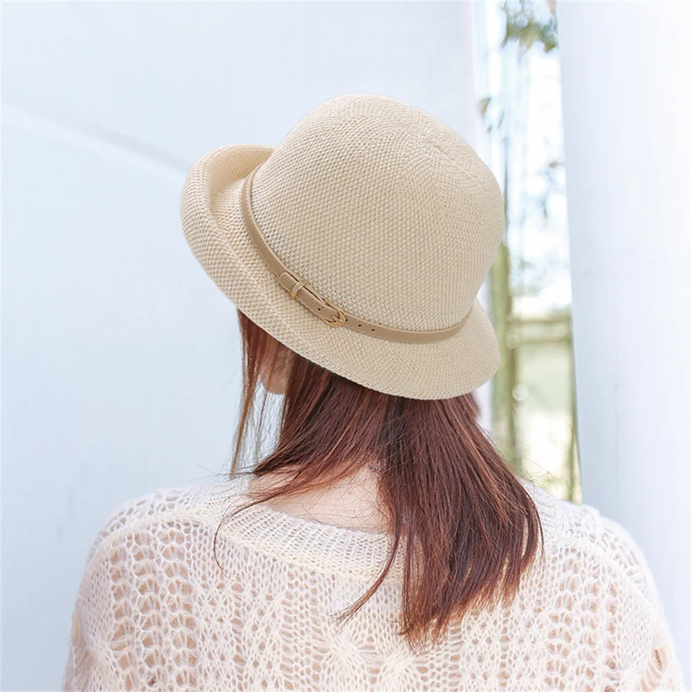 Woman Thin Breathable Knitted Bucket Hat Summer Sunscreen Outdoor Fisherman Cap Beach Panama Hat Ladies Fashion Sunbonnet 57cm 
Woman Thin Breathable Knitted Bucket Hat Summer Sunscreen Outdoor Fisherman Cap Beach Panama Hat Ladies Fashion Sunbonnet 57cm