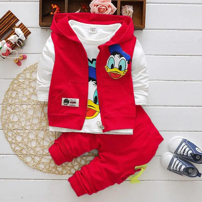 2022 Autumn Kids Toddler Three-piece Boy and Girl Cartoon Donald Duck Korean Style Vest Sports Children's Clothing ropa de niña
2022 Autumn Kids Toddler Three-piece Boy and Girl Cartoon Donald Duck Korean Style Vest Sports Children's Clothing ropa de niña