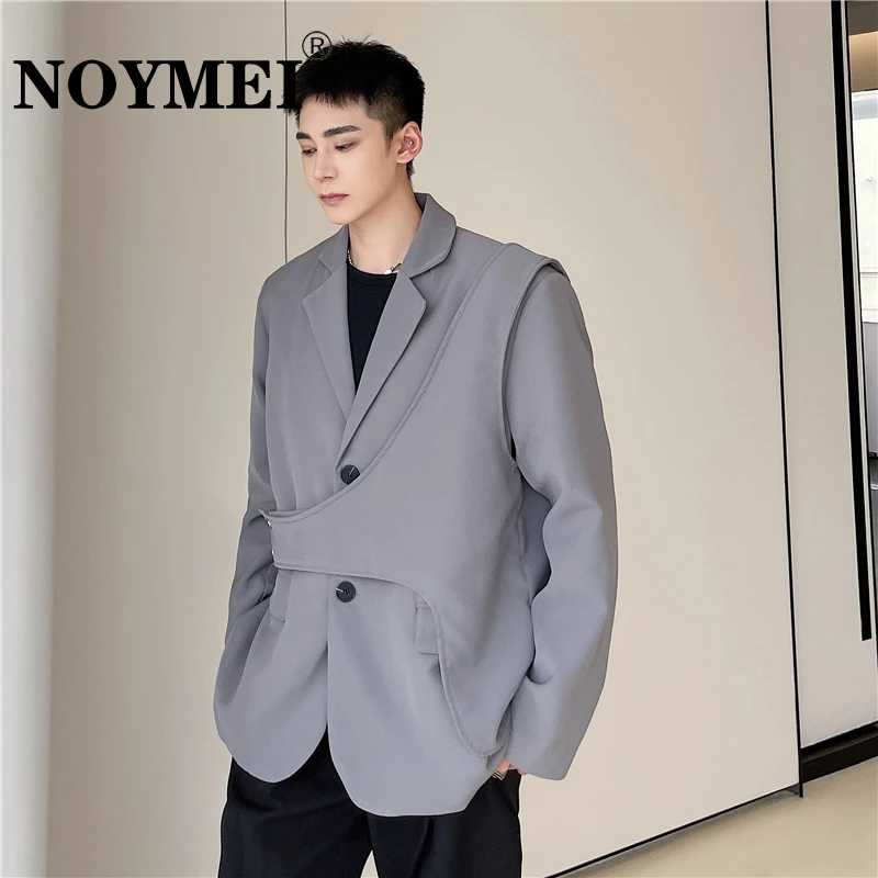 NOYMEI Autumn Blazer Men Personalized Design Two Pieces Detachable Vest Suit Jacket Solid Color All-match Single Breasted WA1457
NOYMEI Autumn Blazer Men Personalized Design Two Pieces Detachable Vest Suit Jacket Solid Color All-match Single Breasted WA1457