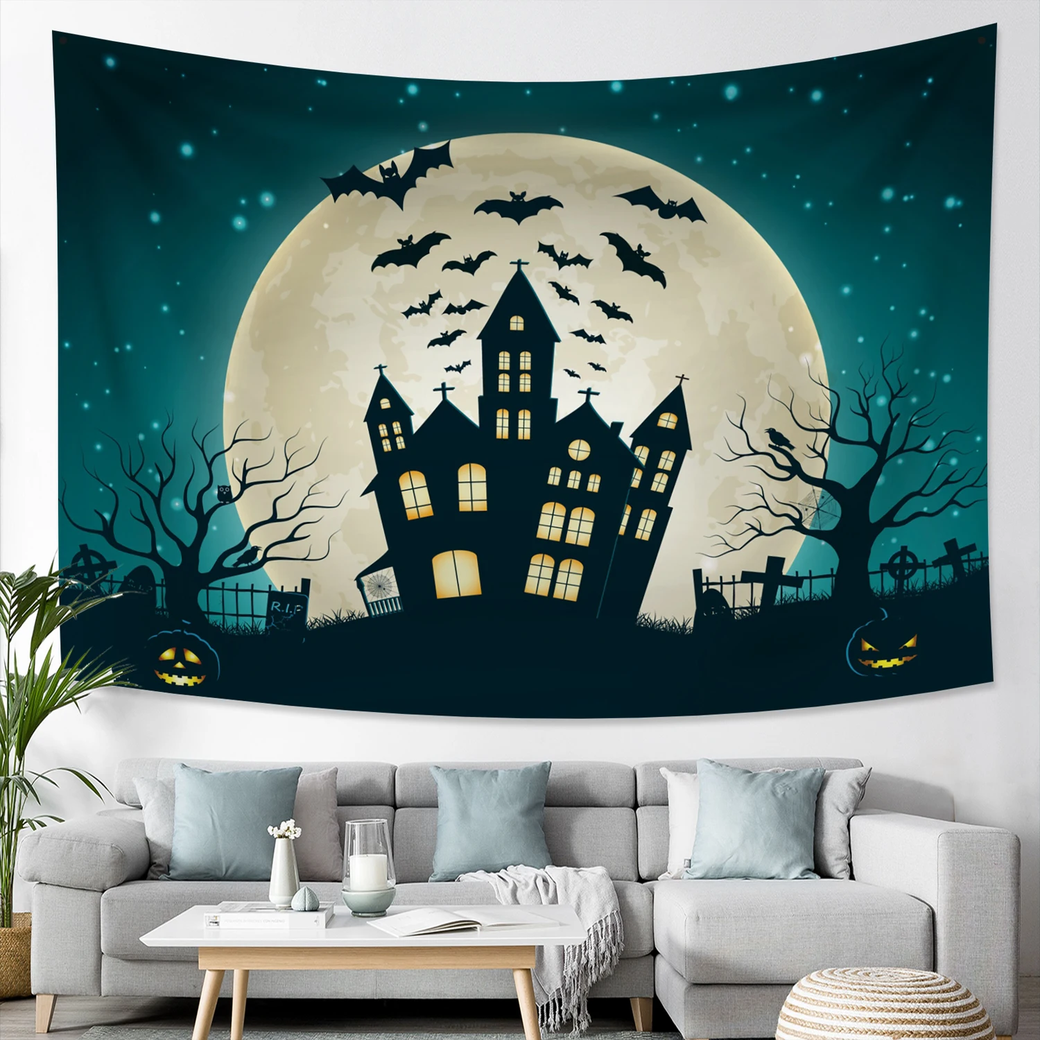 Декор для комнаты на Хэллоуин Midu, гобелен, тыква, ведьма, луна, надгробие, дерево, узор, настенный праздничный декор, товары для дома
Декор для комнаты на Хэллоуин Midu, гобелен, тыква, ведьма, луна, надгробие, дерево, узор, настенный праздничный декор, товары для дома
