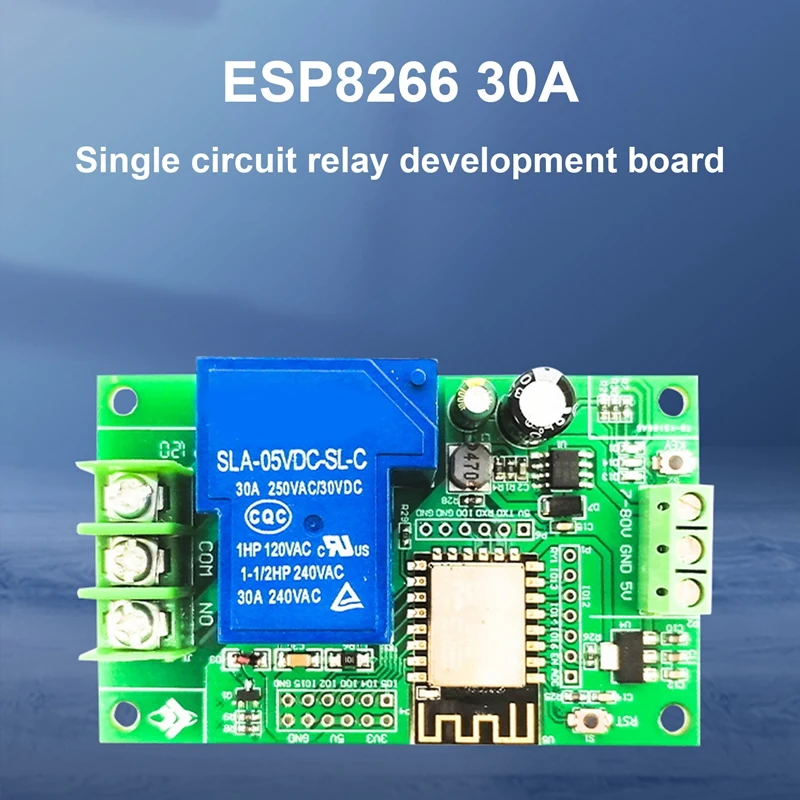 DC7-80/5V Power Supply ESP8266 Development Board Wifi Single 30A Relay Module ESP-12F Development Board
DC7-80/5V Power Supply ESP8266 Development Board Wifi Single 30A Relay Module ESP-12F Development Board