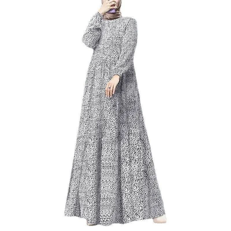 Temperament Commuter Elegant Muslim Robe Full Sleeve Crew Neck Fashion Bosimi Style Print Vintage Casual Comfortable Dress 2023 
Temperament Commuter Elegant Muslim Robe Full Sleeve Crew Neck Fashion Bosimi Style Print Vintage Casual Comfortable Dress 2023