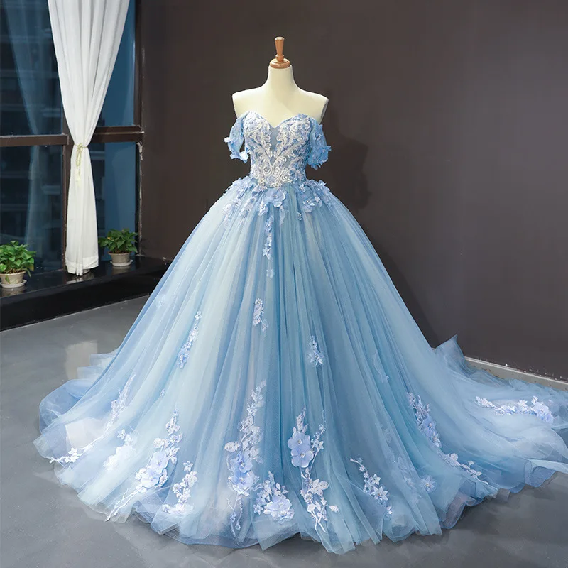 Light Blue 3D Flowers Quinceanera Dresses Princess Ball Gown Off The Shoulder Appliques Sweet 15 16 Girls Prom Dress Vestidos
Light Blue 3D Flowers Quinceanera Dresses Princess Ball Gown Off The Shoulder Appliques Sweet 15 16 Girls Prom Dress Vestidos