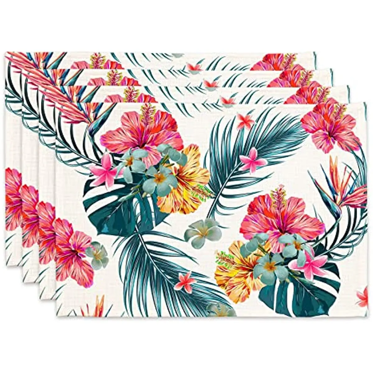 Tropical Colorful Flowers Placemats Set of 4, Placemats for Dining Room Rectangle 4pcs Fabric 12" x 18" Durable Linen Table Mat
Tropical Colorful Flowers Placemats Set of 4, Placemats for Dining Room Rectangle 4pcs Fabric 12" x 18" Durable Linen Table Mat