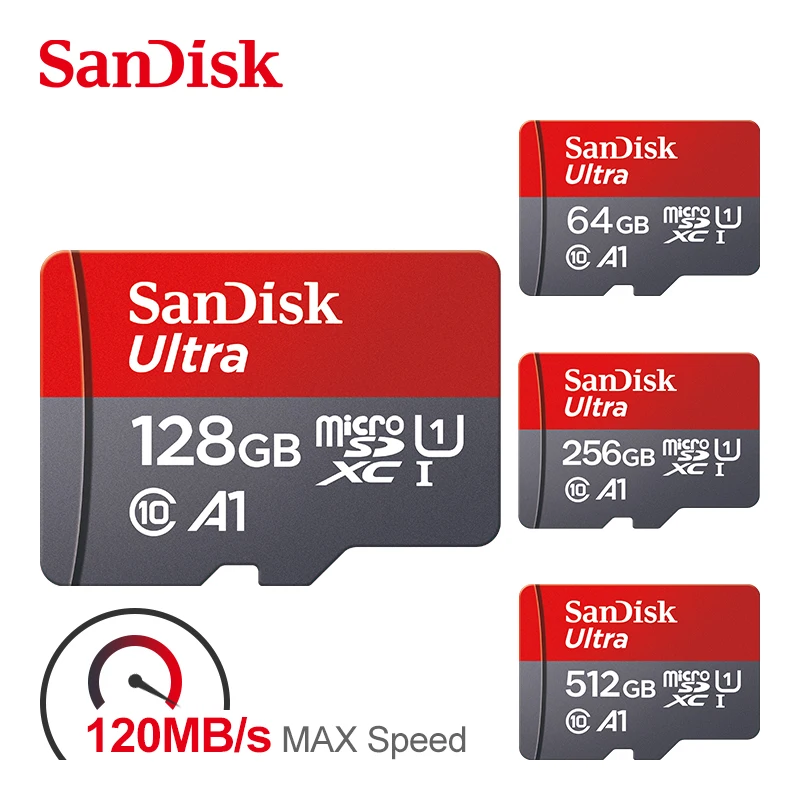 

SanDisk Ultra Memory Card 64GB 128GB 256GB 512GB MicroSDXC 32GB MicroSDHC TF Card Class10 A1 UHS-I Micro SD Card For Phone