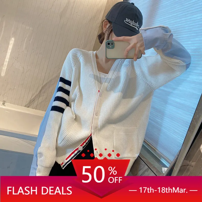 High Quality Korean Style Autumn TB Wool-knit Sweater Cardigan Paneled Coat Four-bar Loose Hooded V-neck Couple Wool Top
High Quality Korean Style Autumn TB Wool-knit Sweater Cardigan Paneled Coat Four-bar Loose Hooded V-neck Couple Wool Top