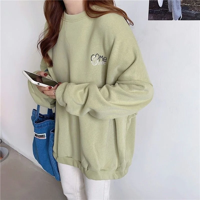 Hoodies Rice Cloth Funny Printed Thin Pullover Women's Early Autumn Korean Version Lazy Style Loose Long Sleeved Clothes
Hoodies Rice Cloth Funny Printed Thin Pullover Women's Early Autumn Korean Version Lazy Style Loose Long Sleeved Clothes