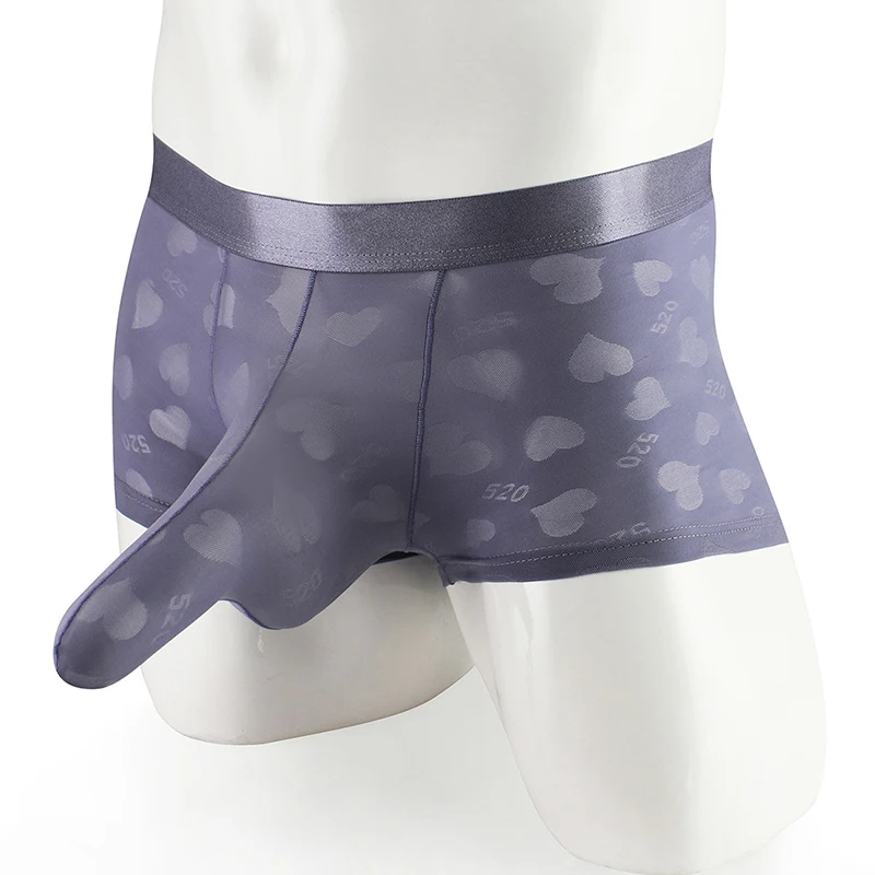 Heart Printed Men's Boxers Elephant Nose Bulge Pouch Ice Silk Seamless Panties Breathable Sexy Boxershorts Trunks Male Underwear
Heart Printed Men's Boxers Elephant Nose Bulge Pouch Ice Silk Seamless Panties Breathable Sexy Boxershorts Trunks Male Underwear